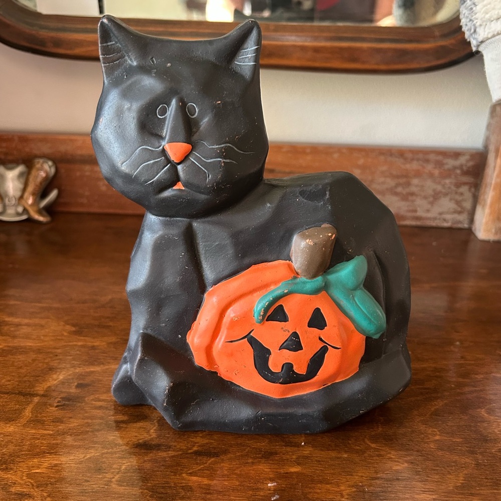 Vintage Black Cat Halloween Decor